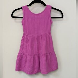 Cat & Jack: Girls Sleeveless Gauze Tiered Summer Pink Dress, Size XS (4/5)